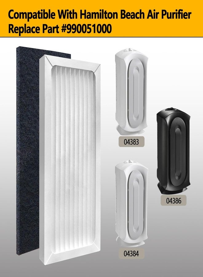 MAXTBEE 990051000 True HEPA Air Purifier Replacement Filter Compatible with Hamilton Beach TrueAir 04383 04384 04385 04386 Compact Pet Air Purifiers, 2 HEPA Filters and 4 Activated Carbon Pre-Filters - Image 4