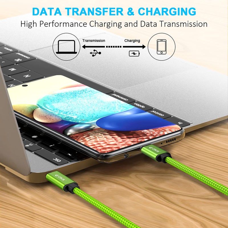 CBUS 10ft Heavy-Duty Braided USB C to C Fast Charging Cable Compatible with iPhone 15/Pro/Max/Plus, iPad Pro/Air, Samsung S23/S22/S21 Ultra, Motorola, Google Pixel, USB Type C Cord (Green) - Image 5