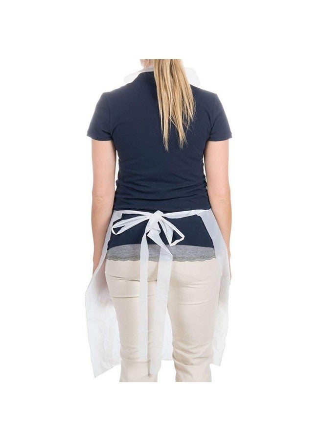 جي شلو GSHLLO 10 قطع من المآزر البيضاء للاستخدام مرة واحدة، مآزر بلاستيكية، مآزر من البولي إيثيلين، مآزر مقاومة للماء للطهي والتنظيف - Image 4