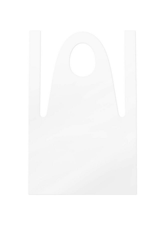 جي شلو GSHLLO 10 قطع من المآزر البيضاء للاستخدام مرة واحدة، مآزر بلاستيكية، مآزر من البولي إيثيلين، مآزر مقاومة للماء للطهي والتنظيف - Image 2