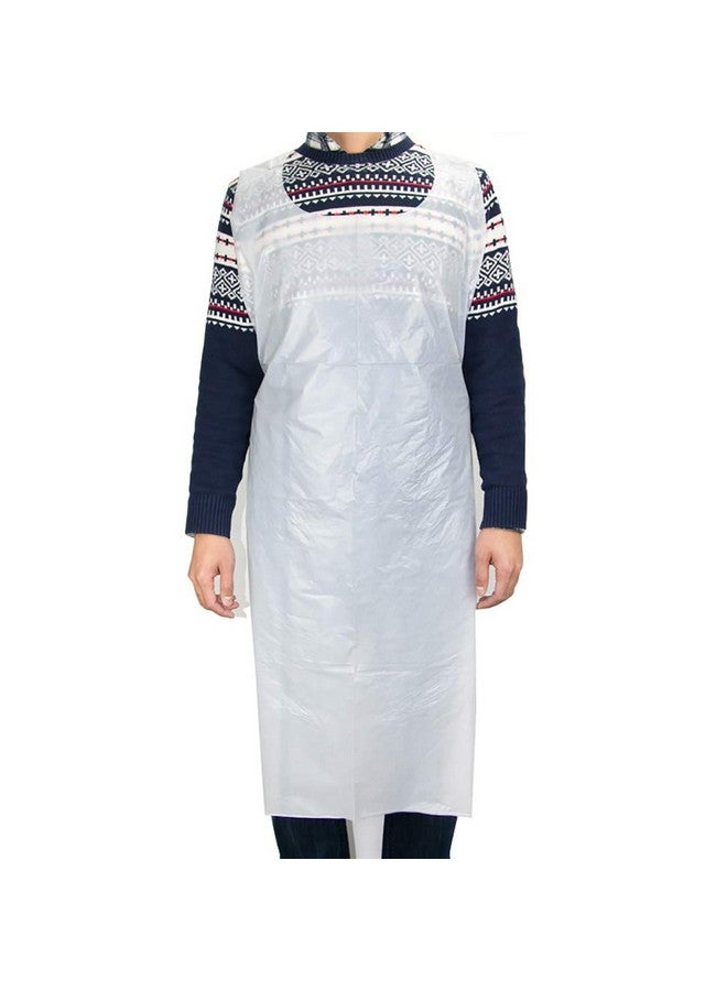 جي شلو GSHLLO 10 قطع من المآزر البيضاء للاستخدام مرة واحدة، مآزر بلاستيكية، مآزر من البولي إيثيلين، مآزر مقاومة للماء للطهي والتنظيف - Image 3