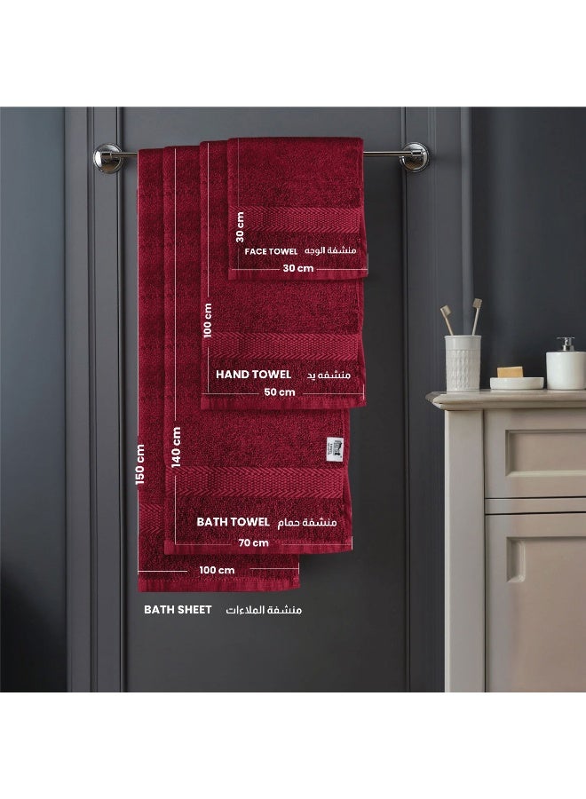 REST Bath Sheet   Set of 2 Burgundy Cotton Bath Sheet  100x150cm , 39x59 inch Absorbent Cotton Hotel Quality Quick-Dry Durable Comfortable Stylish Thick Bath Sheet Set Machine Washable - Image 2
