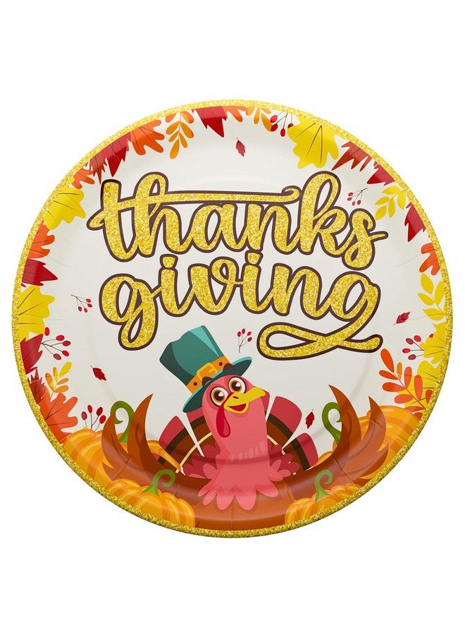 بلو أورتشدس أطباق ومناديل للحفلات (52 قطعة لـ 16 ضيفًا) - لوازم حفلات عيد الشكر، ديكورات حفلات عيد الشكر، حفلات بطابع الخريف، أطباق ومناديل لحفلات الديك الرومي، بساتين زرقاء - Image 3