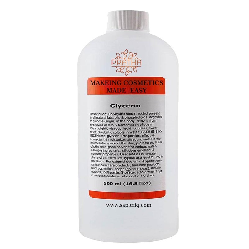 Pratha Liquid 500ml Vegetable Glycerin Beauty  Skin Care Hydration  Moisturizing for diy cosmetics projects - Image 1