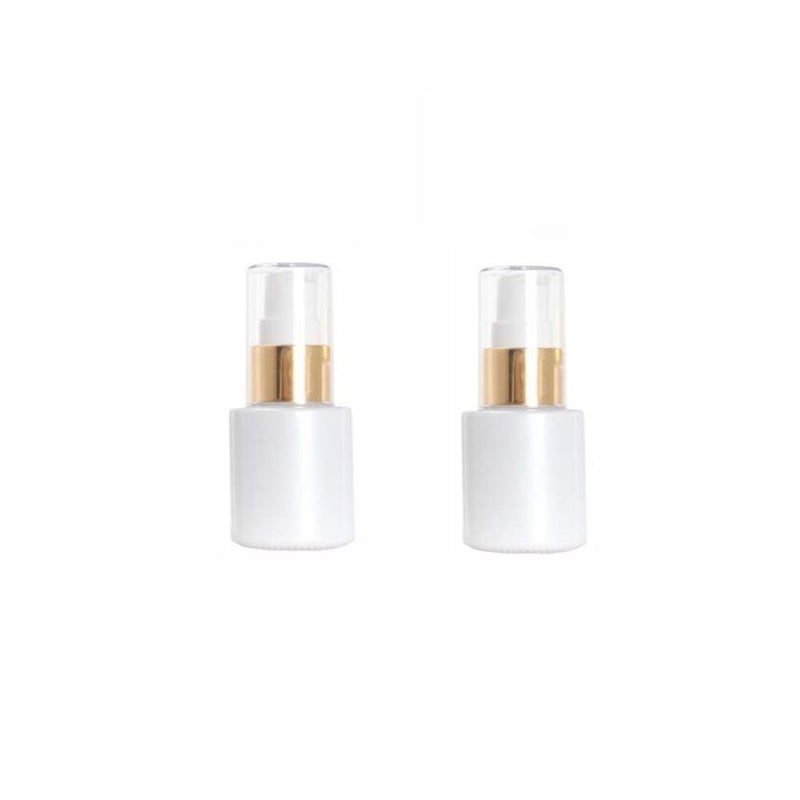 زجاجات لوشن فارغة قابلة لإعادة التعبئة 30 مل 2 قطعة مضخة ضغط بيضاء حاوية تجميل فاخرة للسفر