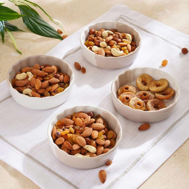 Pan Home Aska 4-Piece Chip Dip 400ml - White and Brown