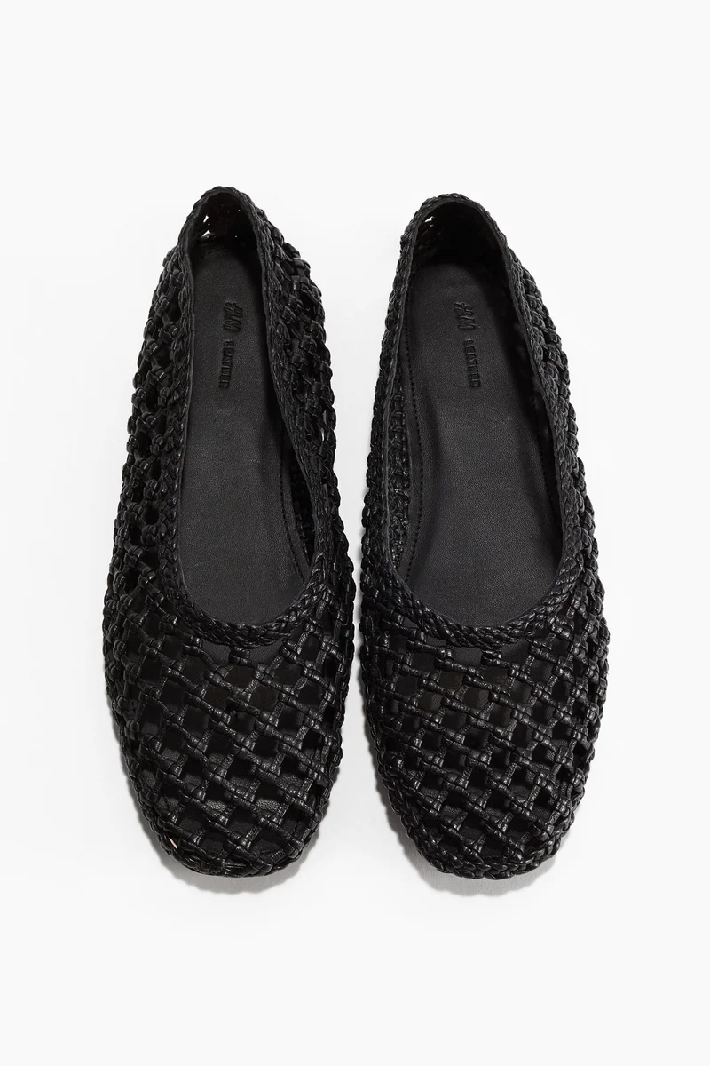 H&M Braided leather ballet pumps