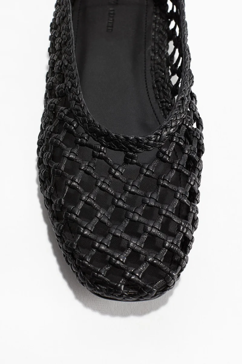 H&M Braided leather ballet pumps