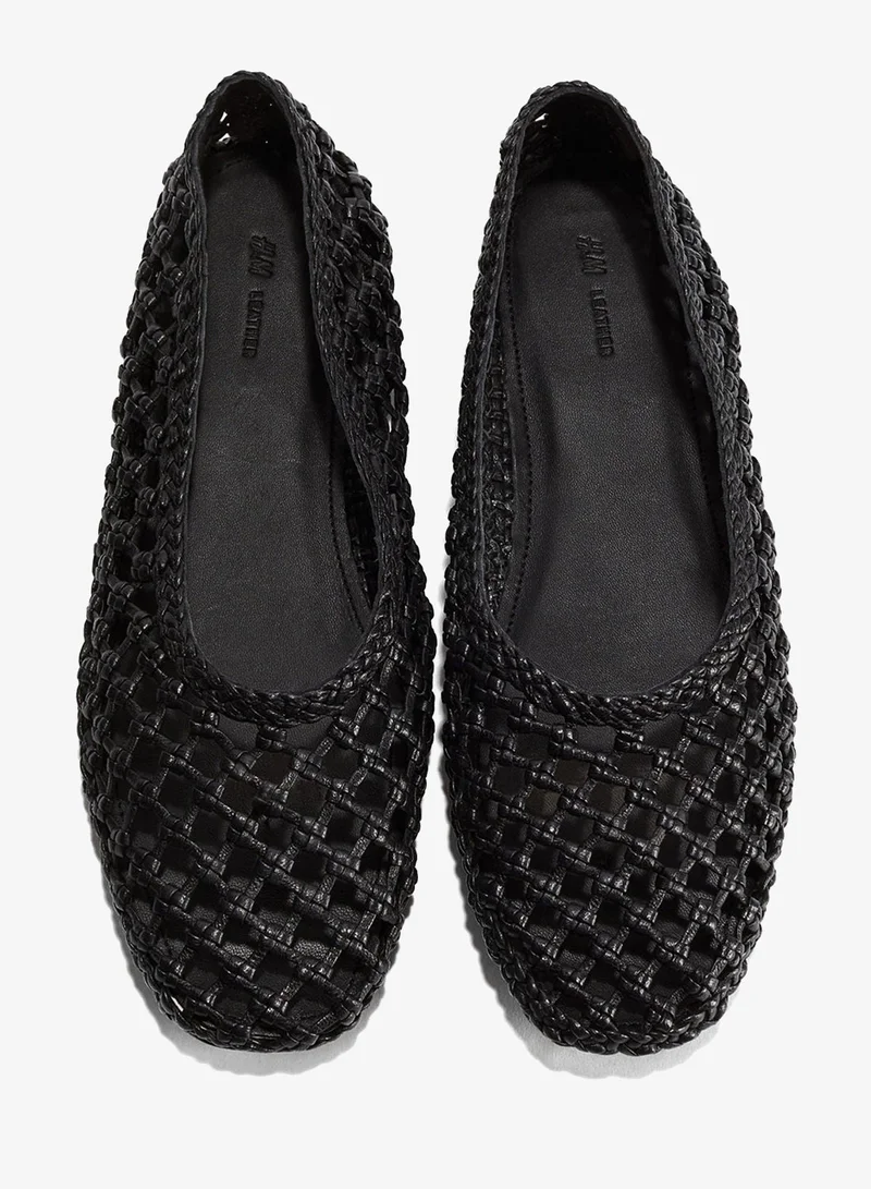 H&M Braided leather ballet pumps