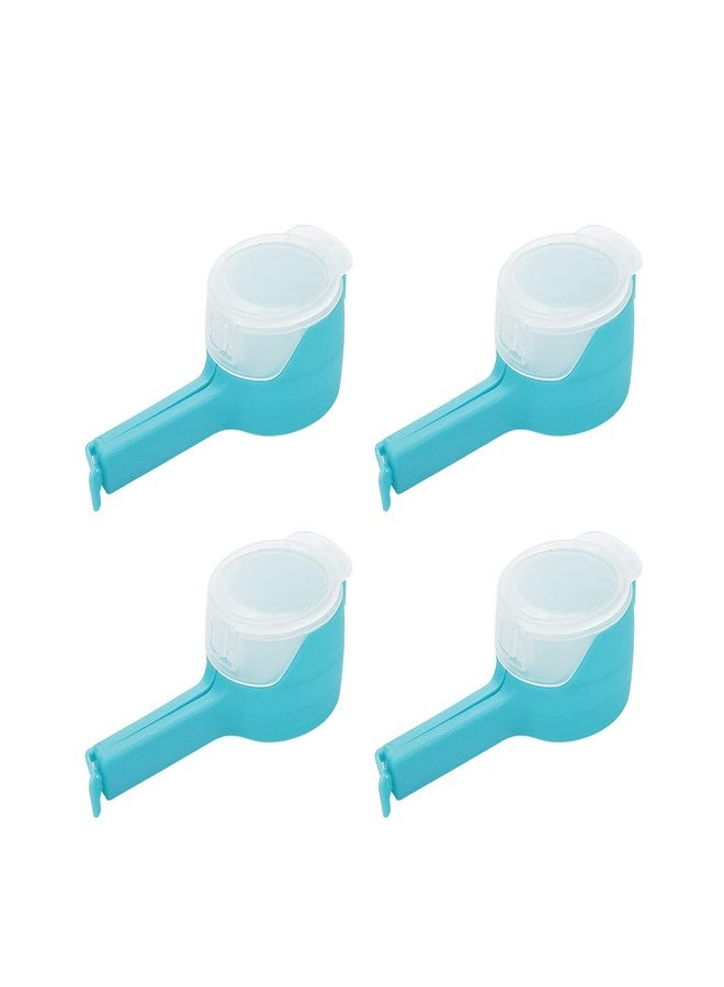 Sscon 4Pcs Food Storage Sealing Clips Plastic Food Bags Clips with Pour Spouts for Snacks Blue - Image 1