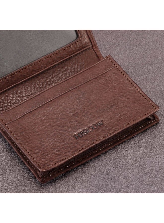 HISCOW Leather Business Card Case Holder for Men & Women, Italian Calfskin (Aniline Leather Coffee)  - Image 5