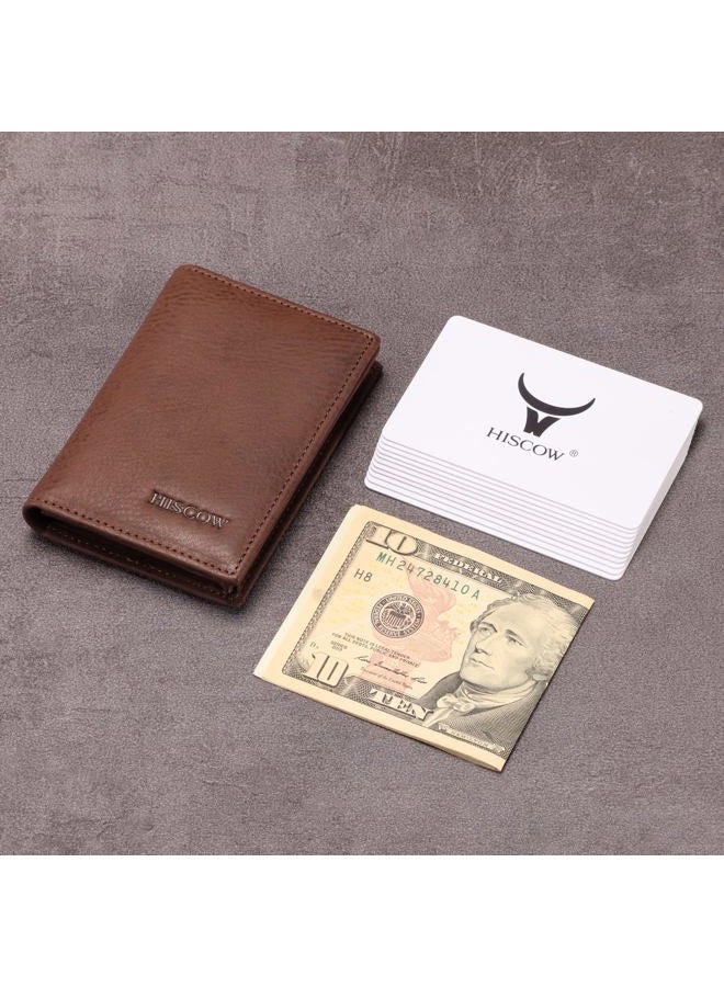 HISCOW Leather Business Card Case Holder for Men & Women, Italian Calfskin, Aniline Leather Coffee, Small, Vintage - Image 3
