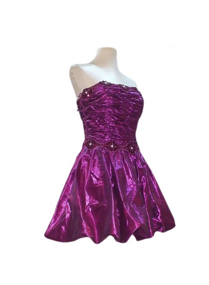Women metallic cupcake soiree party events skater dress - small - Image 2