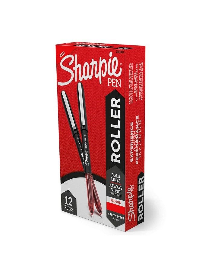 Sharpie Rollerball Pen Arrow Point (0.7Mm) Pen For Bold Lines Red Ink 12 Count  - Image 2