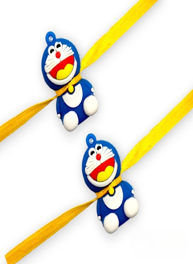 Elleva Kids Rakhi for Brother Cartoon Rakhi for Kids Boy Eraser Doraemon Rakhi Combo, Set of 2 - Image 1