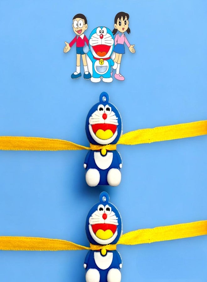 Elleva Kids Rakhi for Brother Cartoon Rakhi for Kids Boy Eraser Doraemon Rakhi Combo, Set of 2 - Image 3