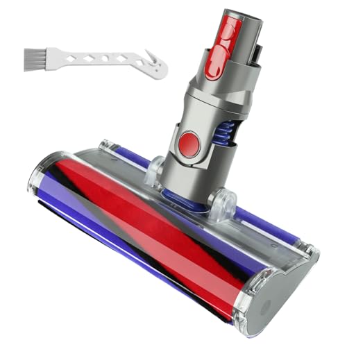 LhhTing Soft Roller Cleaner Head Compatible with Dy son V10 V11 V15 V8 V7 Cordless Vacuum Quick Release Fluffy Vacuum Head Replacement Attachments Parts Accessories for Hardwood Vinyl Floor - Image 1