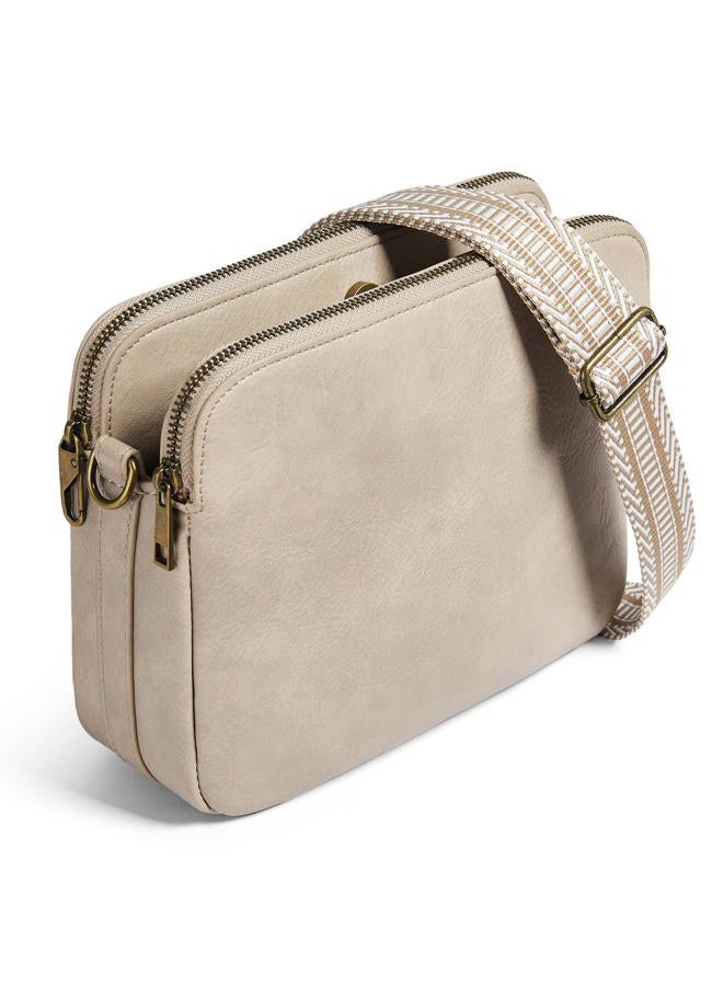 Yarnic Women Crossbody Bag Trendy Faux Leather Cross Body Purse with Adjustable Strap and Anti-theft Zipper, Beigegray, Modern - Image 1
