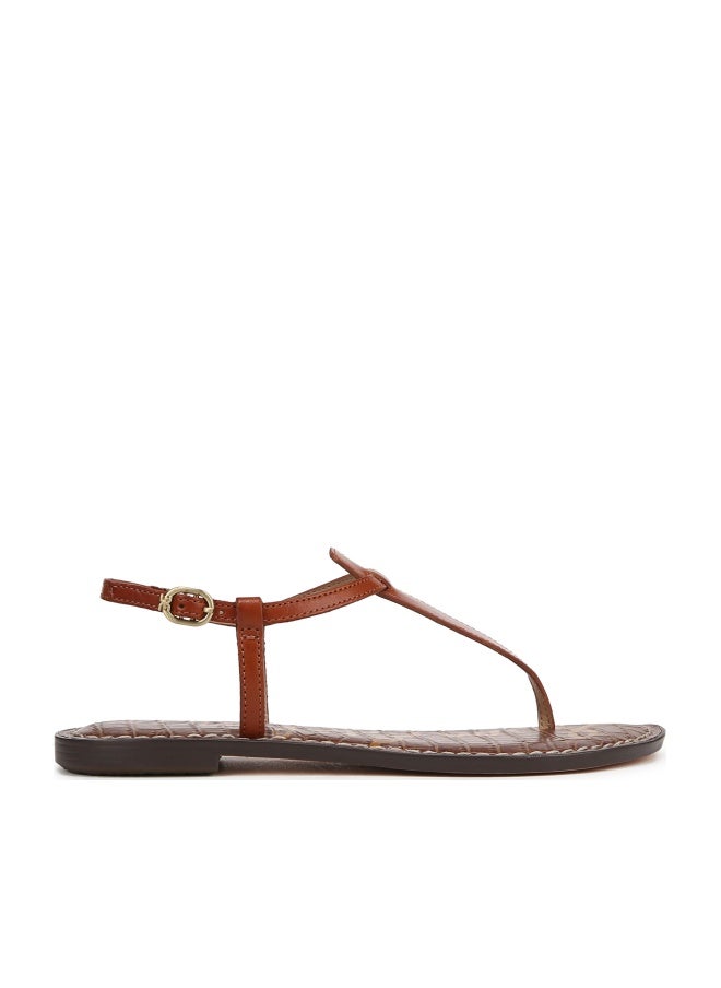 Sam Edelman Women's Gigi Flat Sandal, Kona Brown Leather, 7 - Image 1