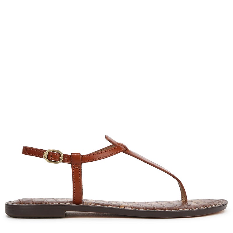 Sam Edelman Women's Gigi Flat Sandal, Kona Brown Leather, 7 - Image 3