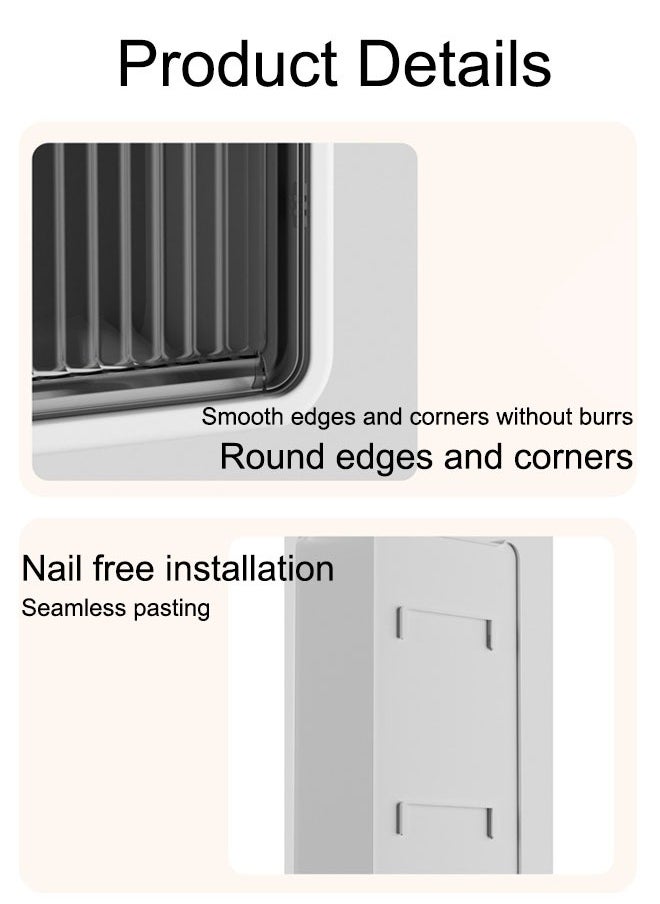 Generic - Toilet Paper Holder Tissue Box Shelf Multifunctional Toilet Paper Holder Wall Mounted Waterproof Tissue Box  Large Heavy Duty Toilet Paper Roll Storage Dispenser For Kitchen Bathroom Washroom  (White) - Image 1