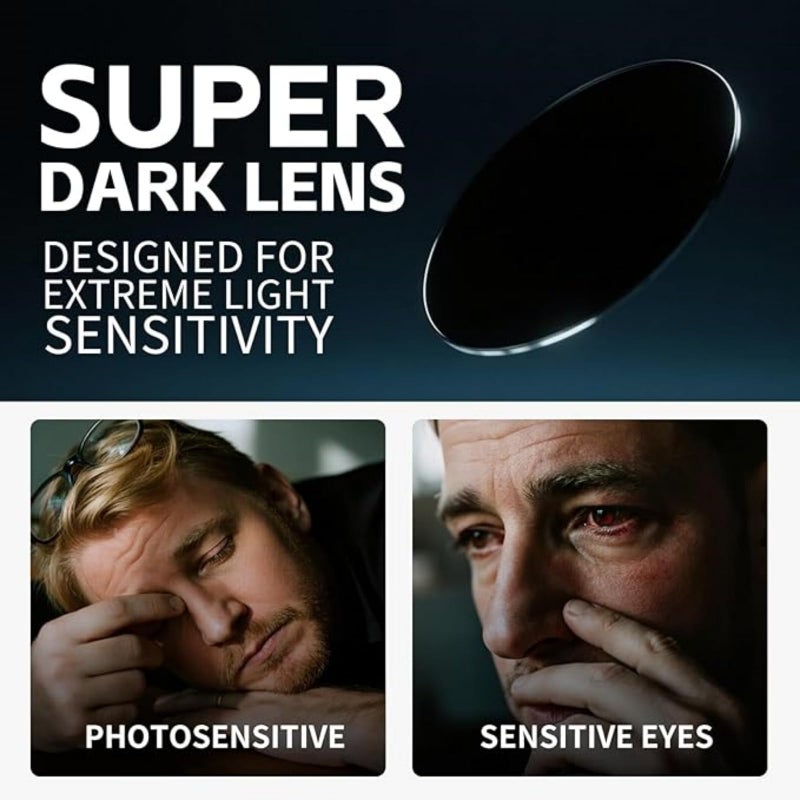 MAXJULI XL Z87 Sunglasses for Big Wide Heads Men TR90 Ultralight UV400 Protection Glasses Z8225(Black/Extra Dark Polarized) - Image 4