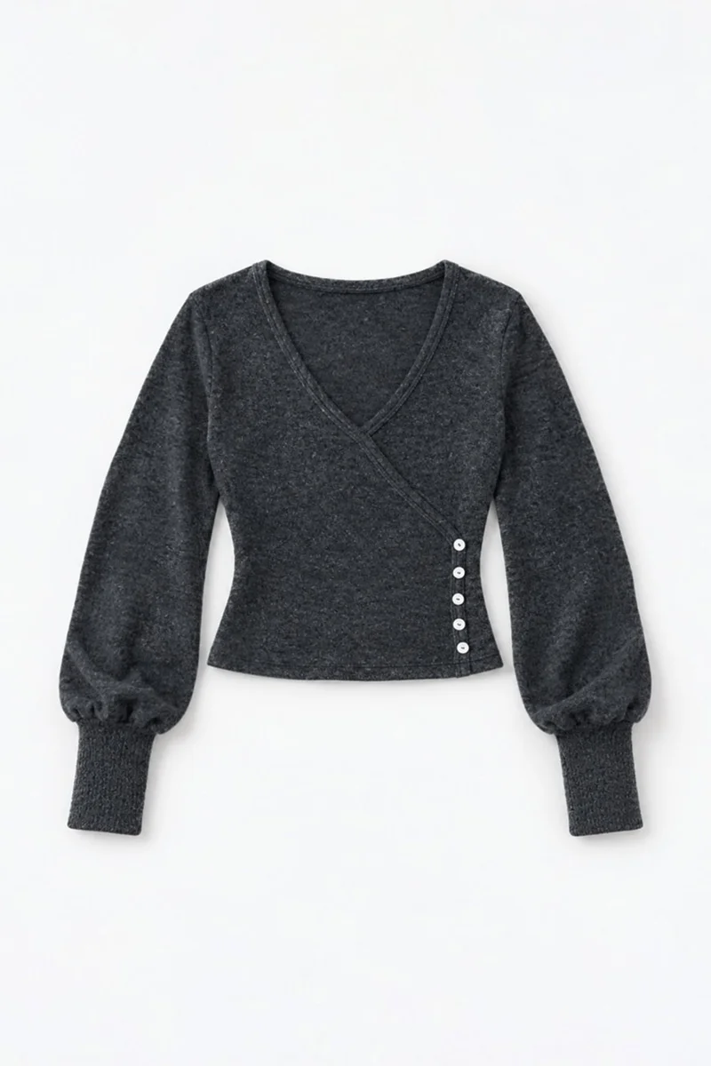 Hiccup Button-Up V-Neck Top