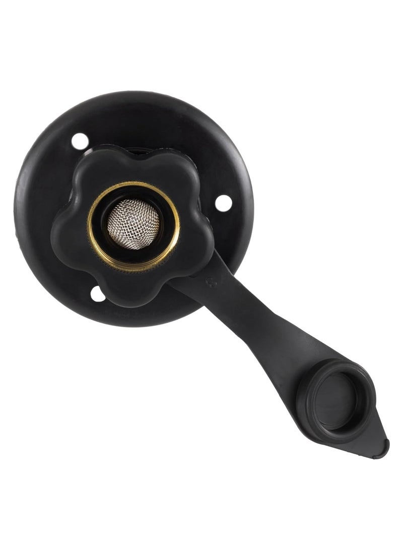 LAMAY RV City Water Fill Inlet | Black | Optional Hose Elbow | Flange Brass with Check Valve | Camper | Trailer | Marine (No Hose Elbow) - Image 1