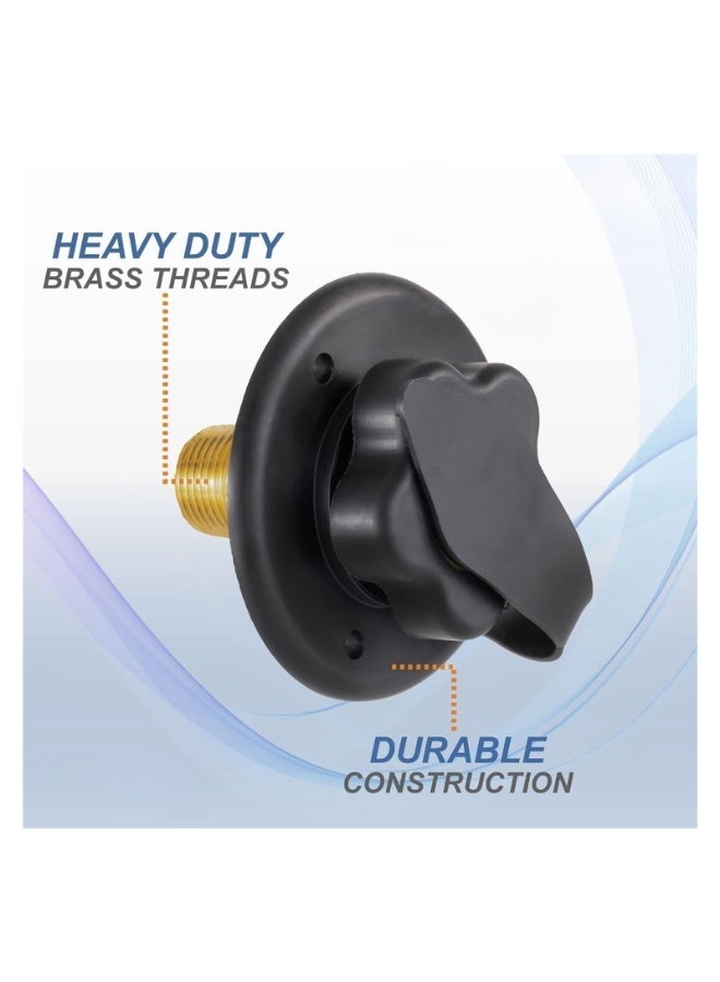 LAMAY RV City Water Fill Inlet | Black | Optional Hose Elbow | Flange Brass with Check Valve | Camper | Trailer | Marine (No Hose Elbow) - Image 3