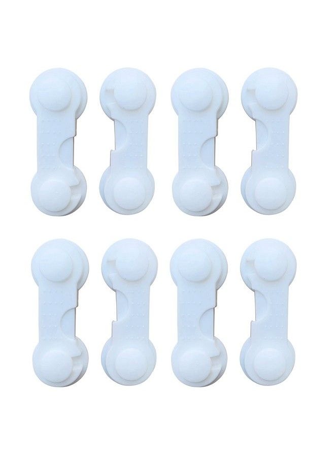 The Little Lookers - Multipurpose Non Toxic Bpa Free Safety Lock For Doors Cabinet Fridge Drawer ; Safety Accessories For Baby Child Kids Infant Toddler (White Pack Of 8) - Image 1