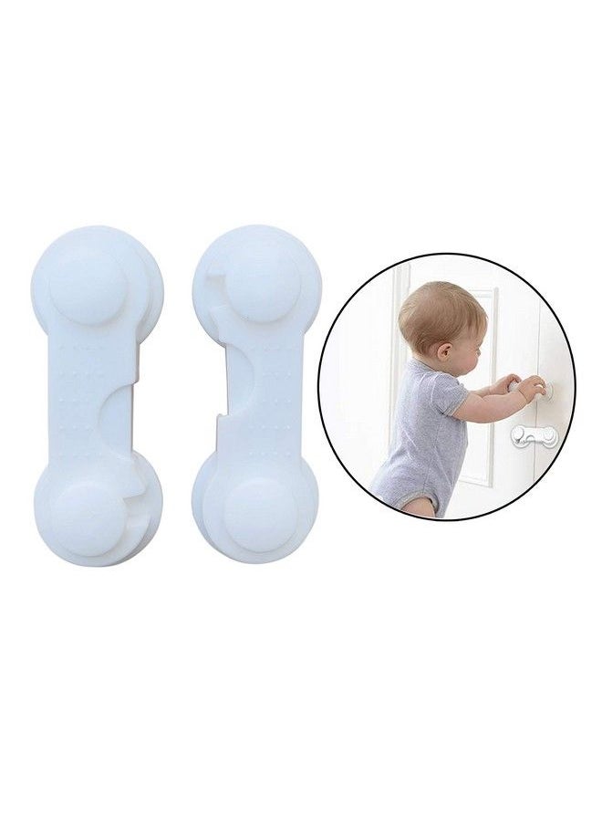 The Little Lookers - Multipurpose Non Toxic Bpa Free Safety Lock For Doors Cabinet Fridge Drawer ; Safety Accessories For Baby Child Kids Infant Toddler (White Pack Of 8) - Image 1