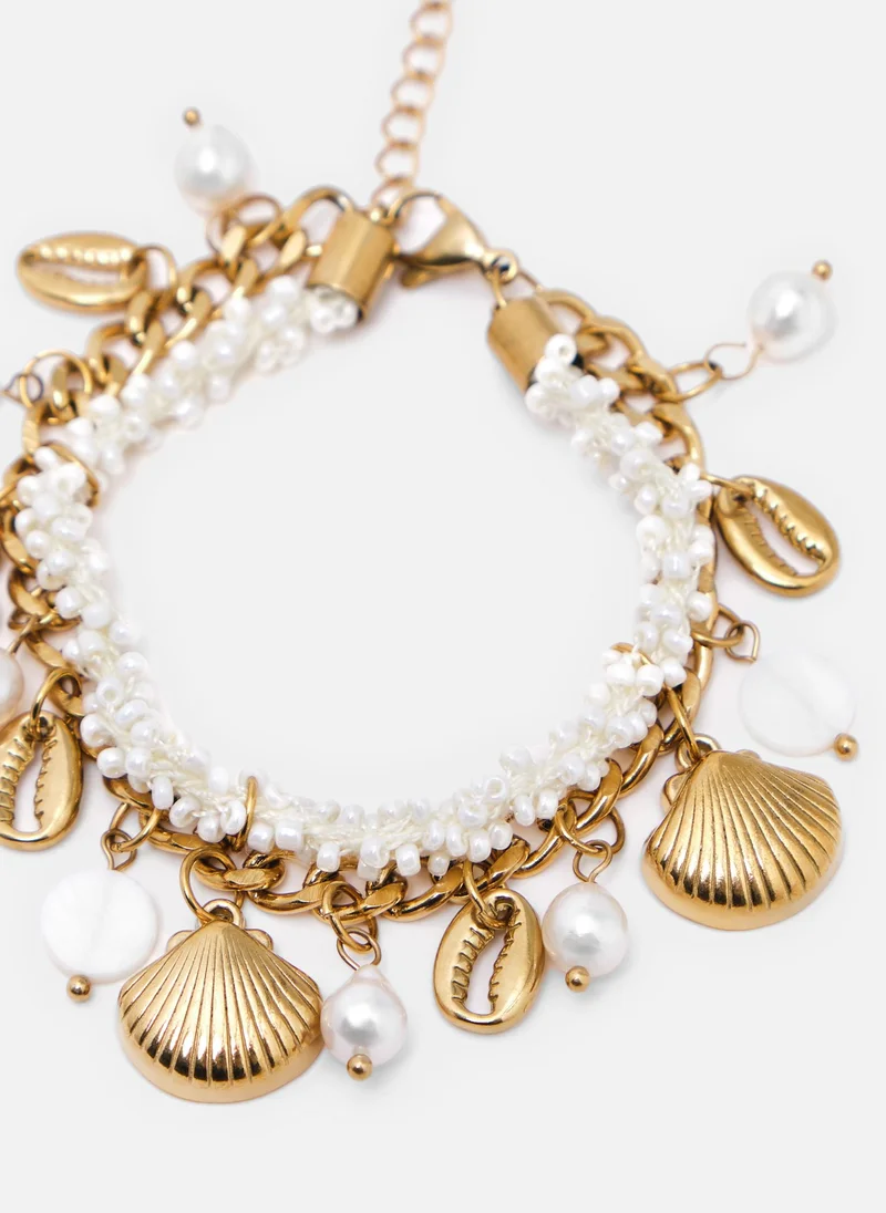 Lichi  Double bracelet with beads and pearls for Women | Best Price UAE
