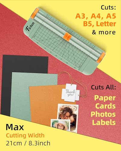 Firbon Morandi A5 Paper Cutter, Straight Small Paper Trimmer with Side Ruler for Scrapbooking Craft, Paper, Coupon, Label, Cardstock - Image 3