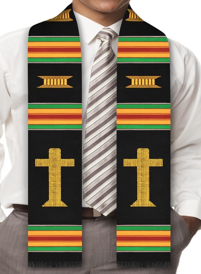 ADVANSYNC Cross Kente Stole (New Beautiful Black) - Image 2