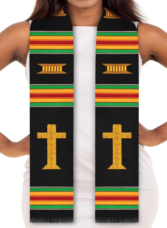 ADVANSYNC Cross Kente Stole (New Beautiful Black) - Image 1