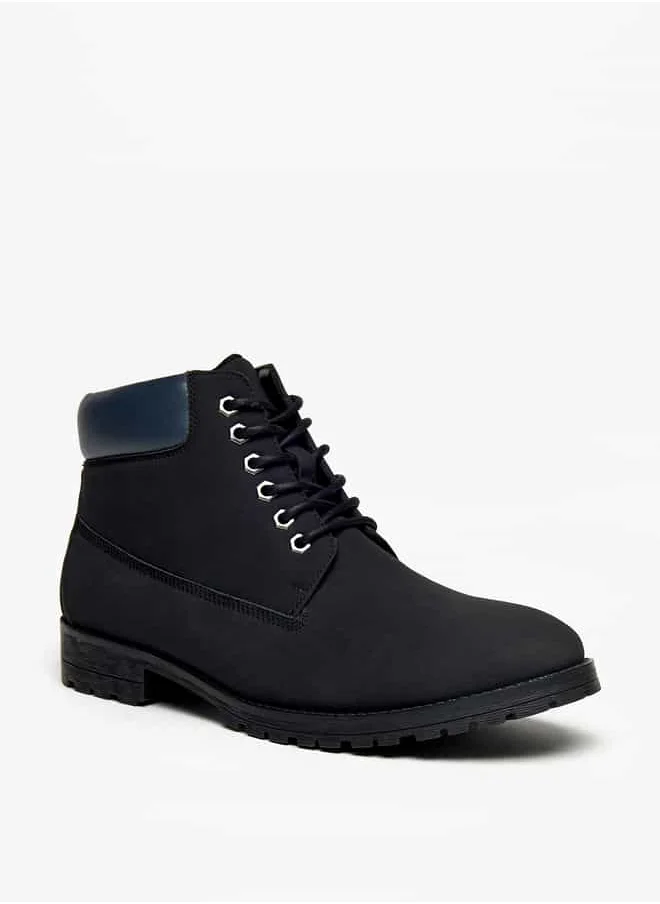 ال بي ال من شو اكسبرس Men Solid Chukka Boots with Zip Closure