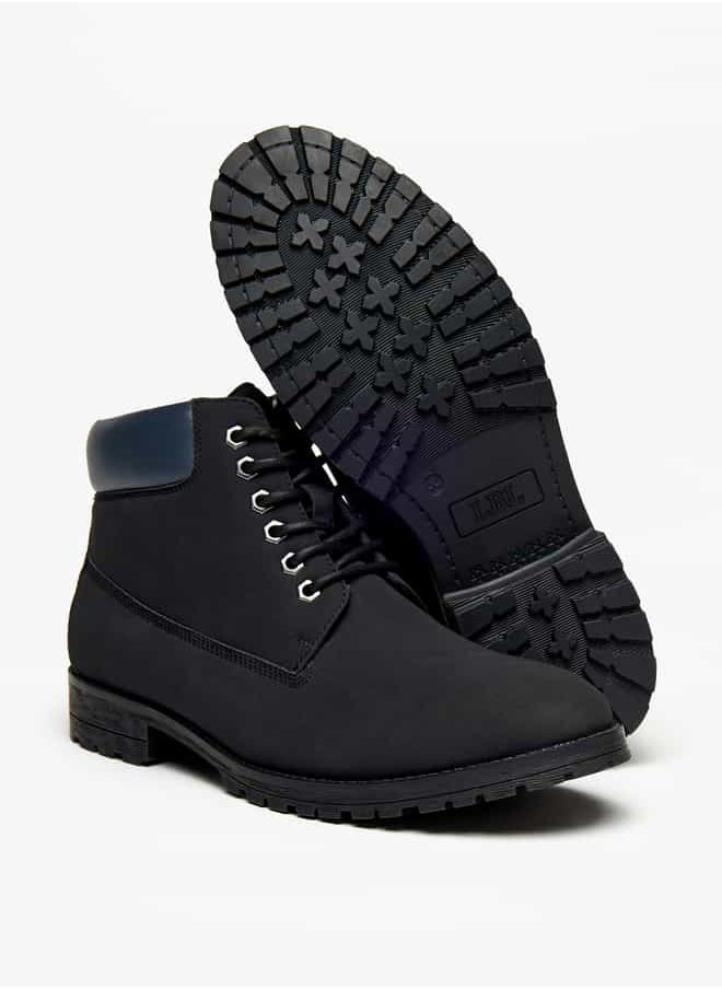 LBL by Shoexpress Men Solid Chukka Boots with Zip Closure  - Image 4