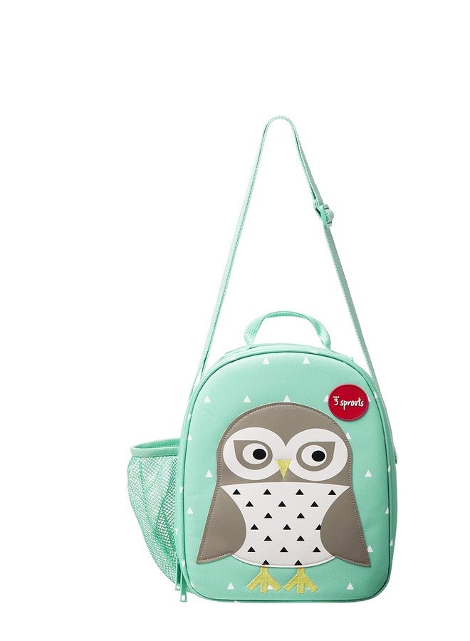 3 Sprouts Kids Lunch Bag - Durable Lunch Box for Boys and Girls - Kids Lunch Box - Perfect for Daycare, School and Travel - Insulated Fabric, Water Bottle Holder - Ideal for Children 3+, Owl - Image 2