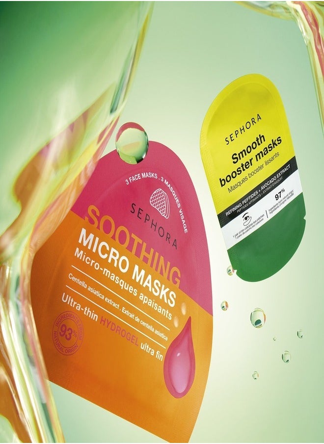 SEPHORA - Sephora Collection Micro Masks – Ultra-Thin Soothing Hydrogel Face Masks with Centella Asiatica Extract for Calming & Redness Relief (3pcs Set) - Image 1