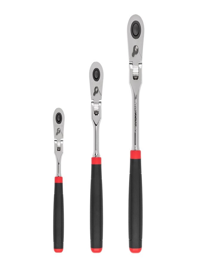 تيكتون مجموعة مفاتيح ربط TEKTON ذات رأس مرن، سريعة الفك، ومقبض مريح، بمقاسات 1/4، 3/8، 1/2 بوصة (3 قطع) | SRH99120 - Image 1