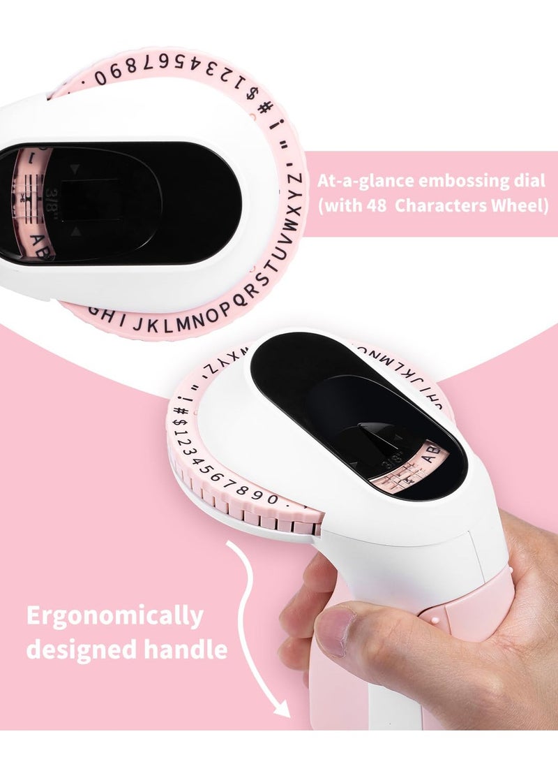 Memoking Embossing Label Maker Machine-E975 3D Embossed Label Maker with 6 Rolls Emboss Tapes, Handheld Embosser Labelling Machine, Lettering Label Maker Embossing for Home, Office and DIY  - Image 2