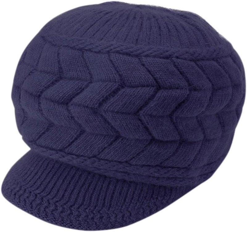 HINDAWI Women Winter Warm Knit Hat Wool Snow Ski Caps with Visor - Image 3