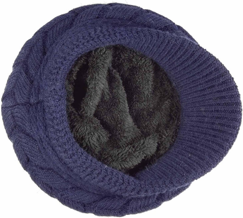 HINDAWI Women Winter Warm Knit Hat Wool Snow Ski Caps with Visor - Image 4