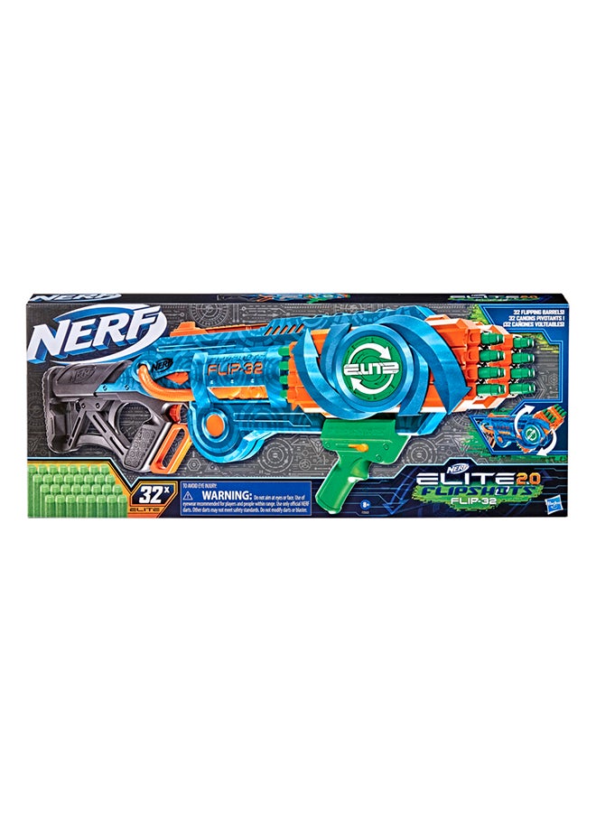 Nerf Elite 2.0 Flipshots Flip-32 Blaster with 32 Dart Barrels, 32 Nerf Elite Darts - Image 1