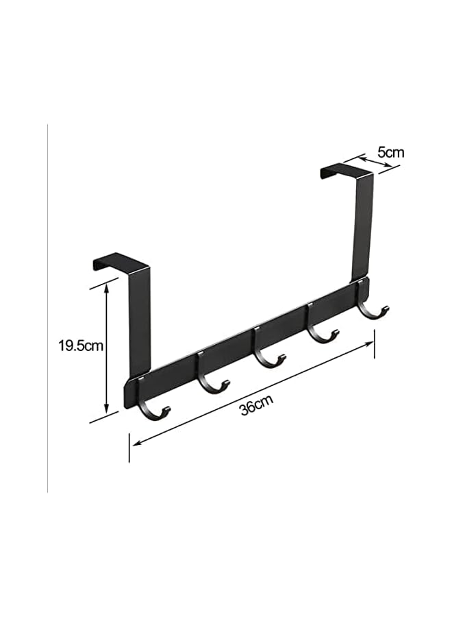 promass Over Door Hook, Door Hanger With 5 Coat Hooks, Decorative Rack For Home, Sturdy Over The Door Hanger Hook For Hanging Coat - Image 2