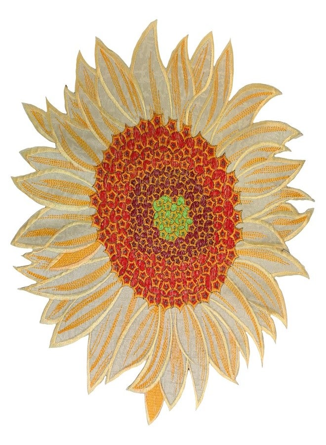 AMZALI Fall Table Placemats Set of 4, Washable Cutwork Embroidered Sunflower Fall Table Mats Spring Summer Autumn Table Topper for Home Kitchen Dining Holiday Party Tabletop Decoration 14 Inch - Image 1