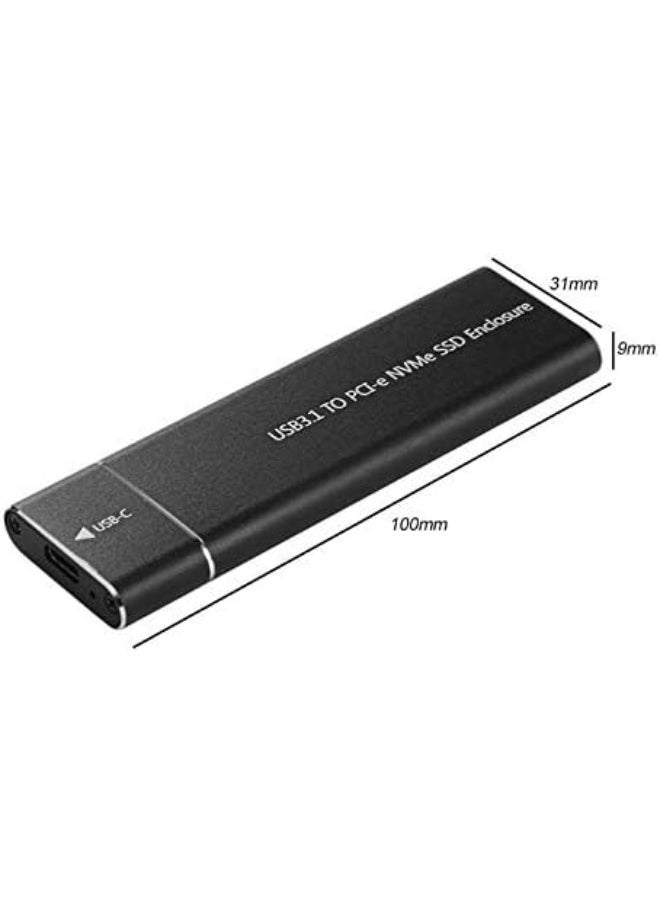 M.2 to Type-C USB 3.1 10Gbps Aluminum External SSD Enclosure | Compatible with 2280/2260/2242/2230 PCIe M-Key SSDs | USB Type-C Adapter Case