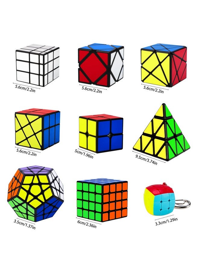 Coolzon Speed Cube Set, Puzzle Cube,9 Pack Magic Cubes Pyraminx Pyramid + 2X2 + 3X3 + 4X4 + Megaminx + Mirror + Mini 3X3 + Skewb + Fenghuolun Puzzle Cube Toy For Kids & Adults - Image 3