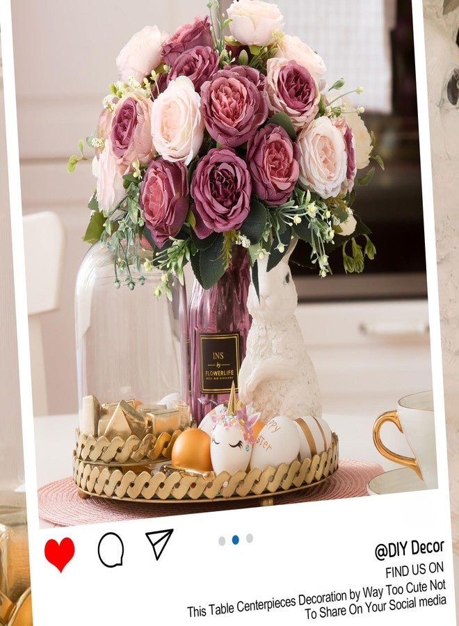 Geosar 8 Bundles 40 Heads Artificial Peonies Silk Flowers Fake Peony Bouquet Faux Peonies Flowers Bulk for Decoration Vase Florals Arrangements Wedding Home Party Table (Dusty Pink, Dusty Rose) - Image 5