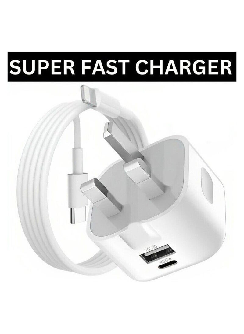 ELTRAZONE For iPhone 14 13 12 11 Pro XR XS Fast Charging 20W USB-C PD Plug Charger & Cable - Image 1